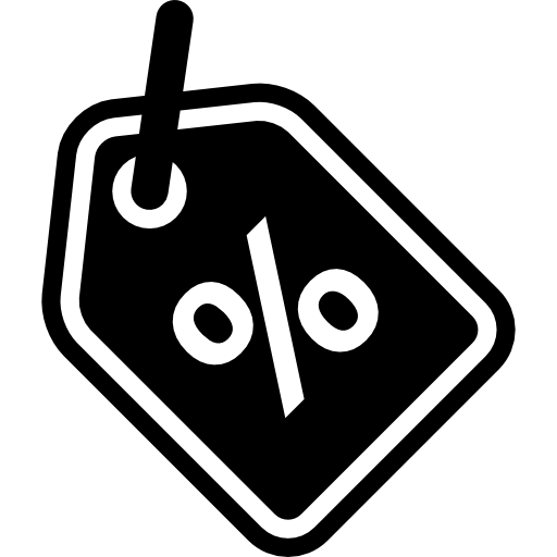 Discount label interface commercial symbol with percentage sign